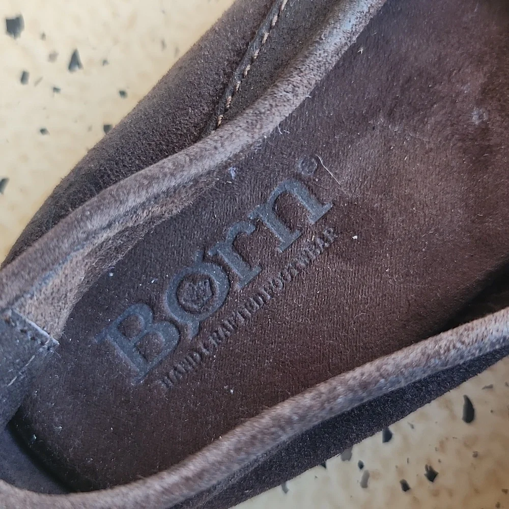 Born driving mocs men's size 10 chocolate brown leather EUC